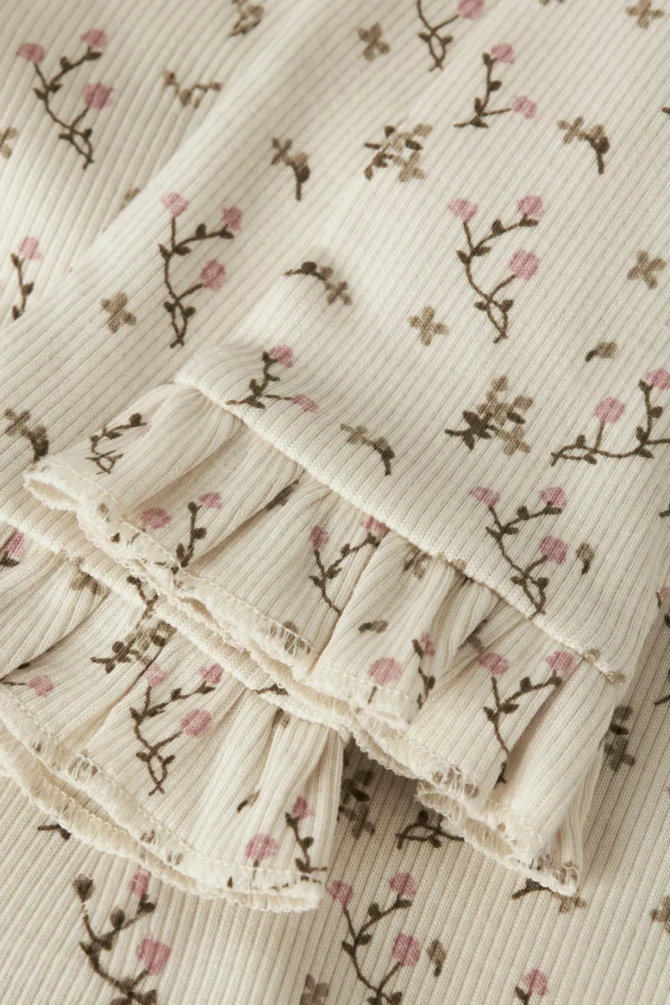 Lil' Atelier MINI slim fit gebloemde legging ecru, foto 3