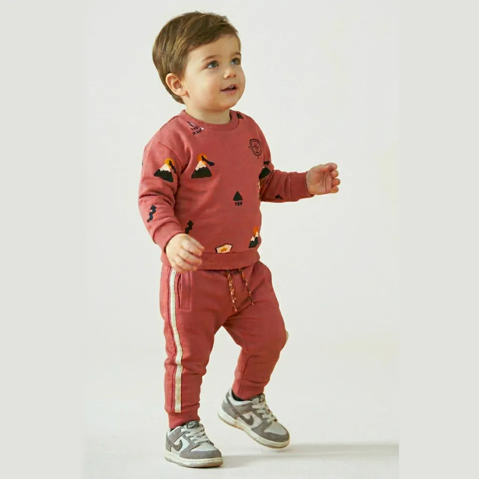 Feetje City Chic babybroek rood Rood/offwhite