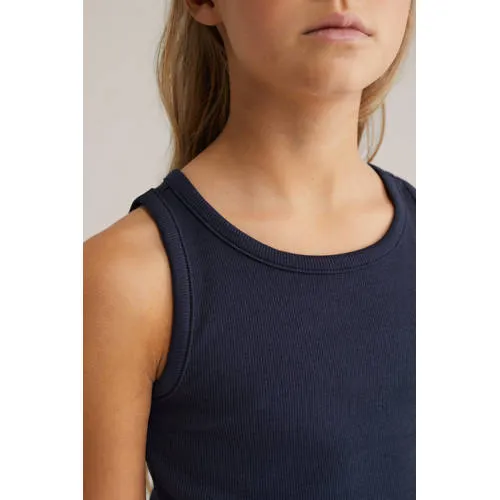 WE Fashion ribgebreide top blue nights donkerblauw, foto 4