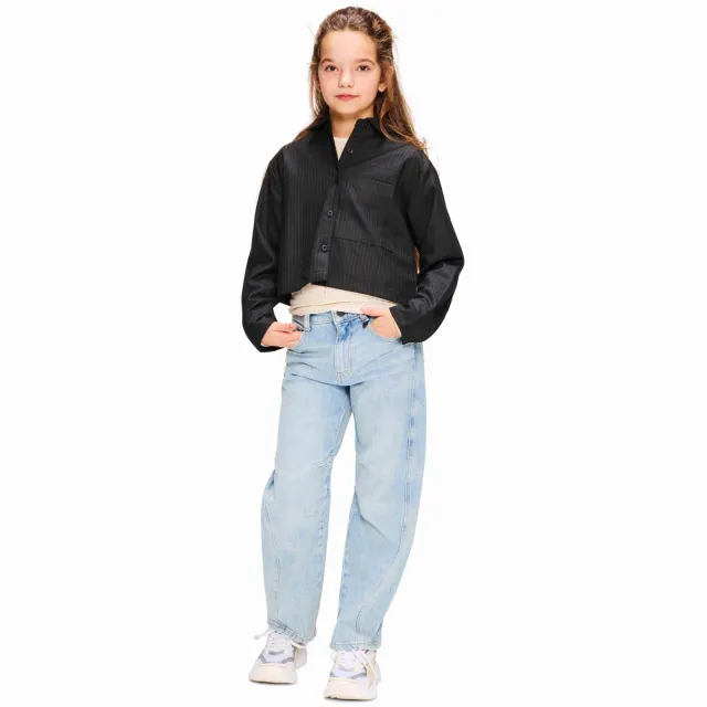 Retour Jeans Jane gestreepte jas zwart