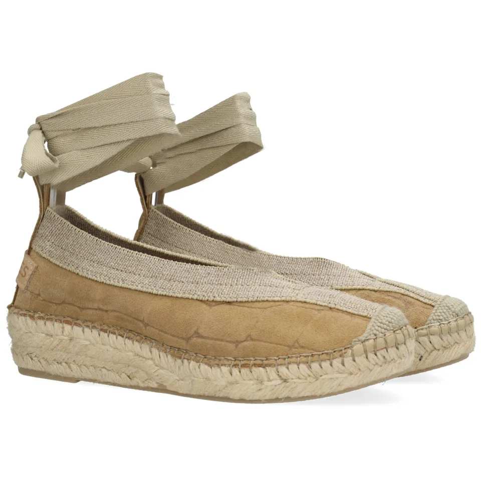 Shabbies Amsterdam Palma Kimono espadrille Croco Zand, foto 3