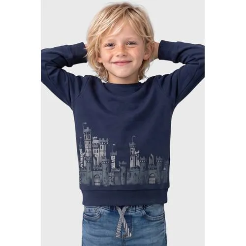 S.Oliver gebreide trui met print - donkerblauw, foto 2