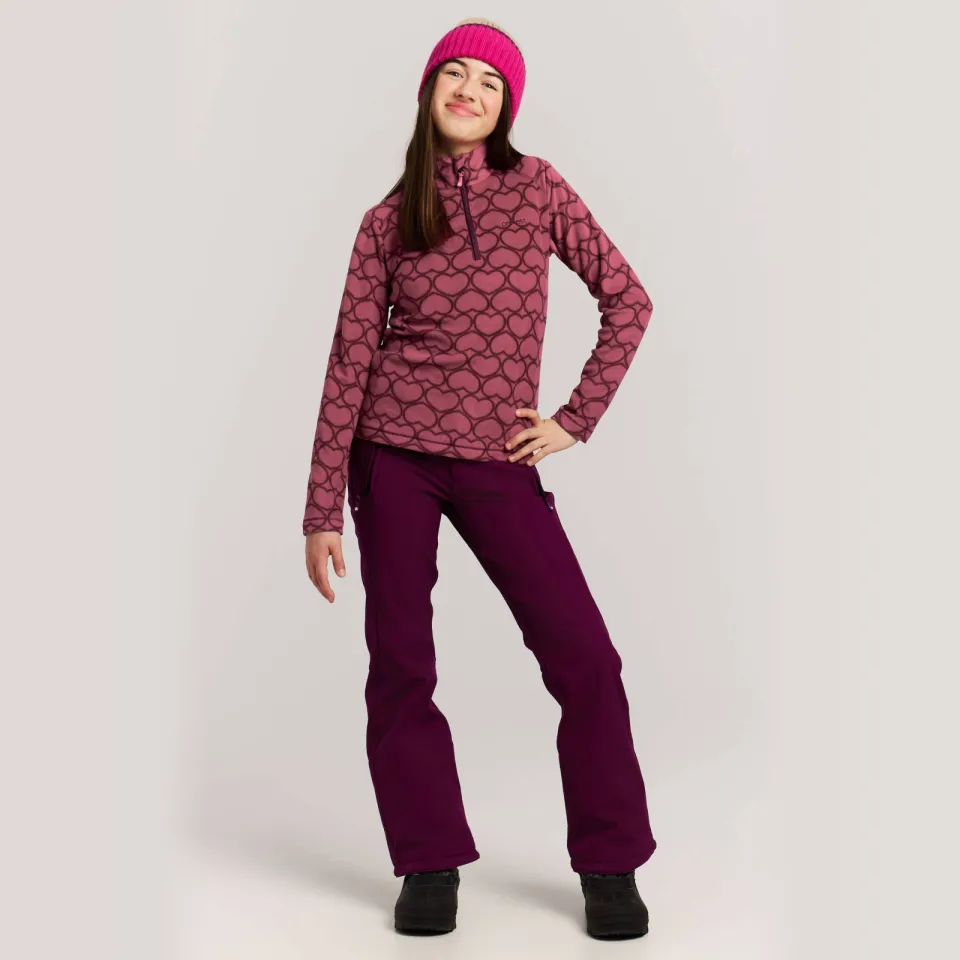 Protest PRTRemissy JR sweater met opstaande kraag en hartjes - koraalrood/bordeaux, foto 5