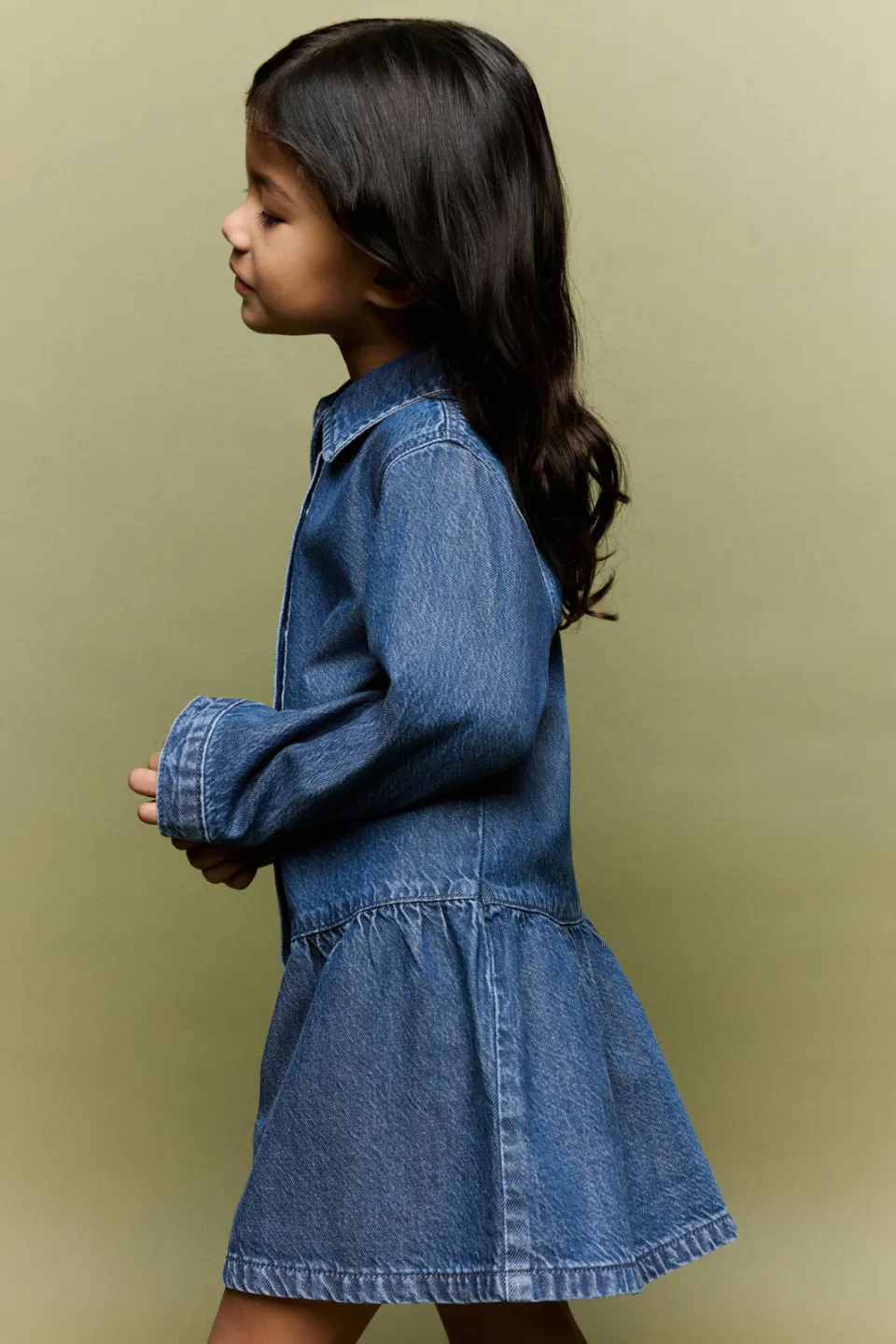 Mango Kids korte A-lijn spijkerjurk - changeant blauw, foto 4
