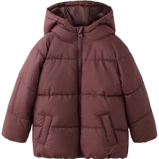 Mango Kids gewatteerde winterjas donkerrood