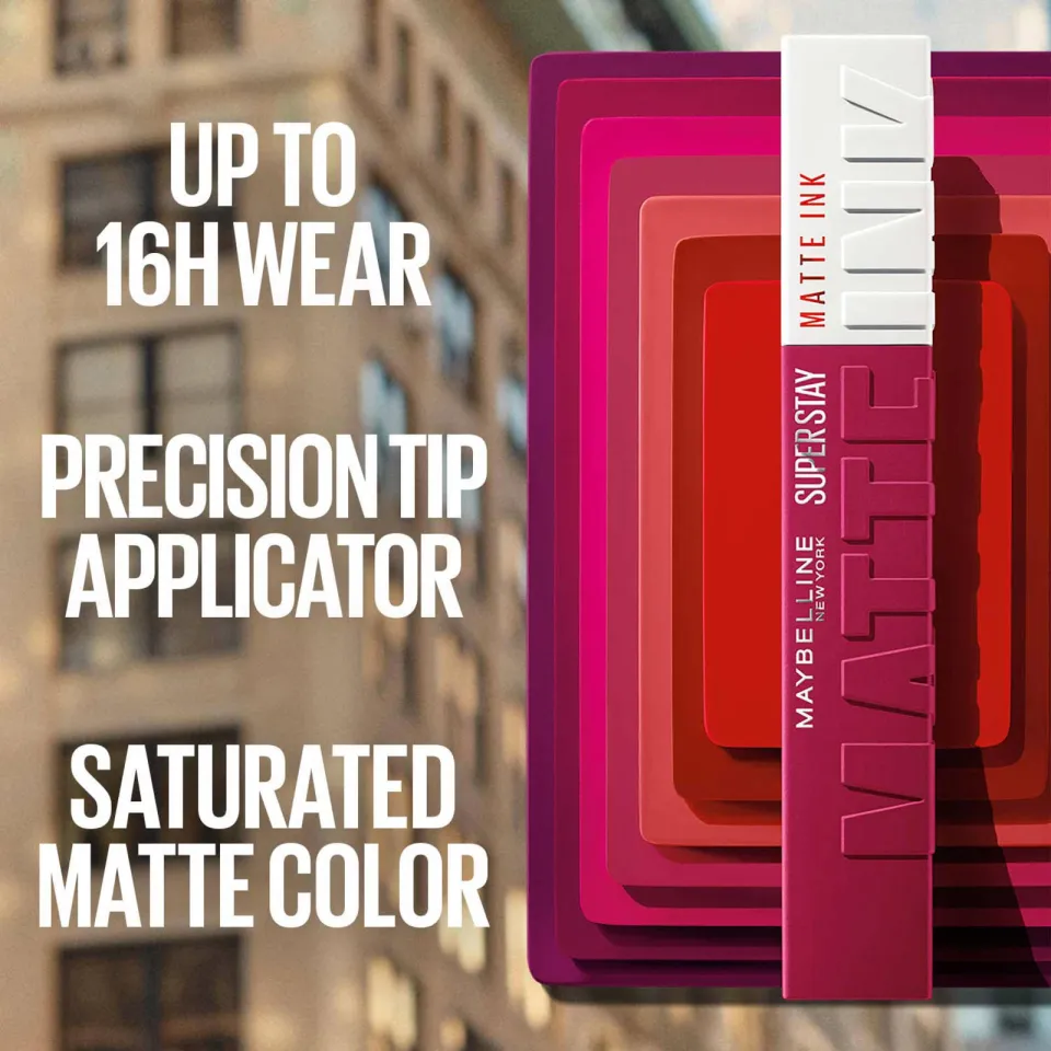Maybelline New York SuperStay Matte Ink lippenstift 75 Fighter oranje, foto 2