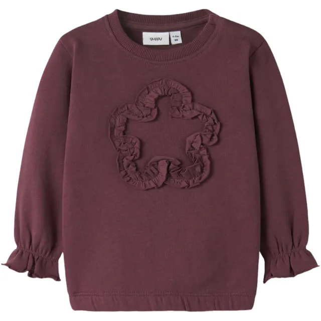 GUPPY BABY sweater met ruches Donkerrood