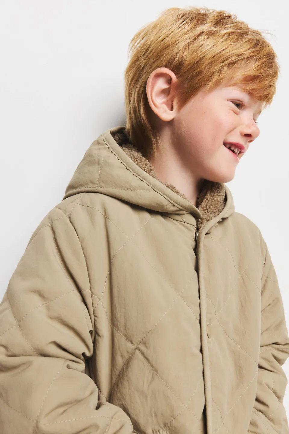 Mango gewatteerde winterjas beige met capuchon, foto 6
