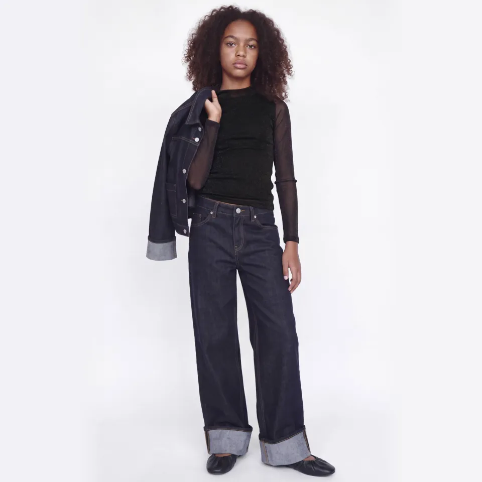 JJXX GIRL top met glitters zwart