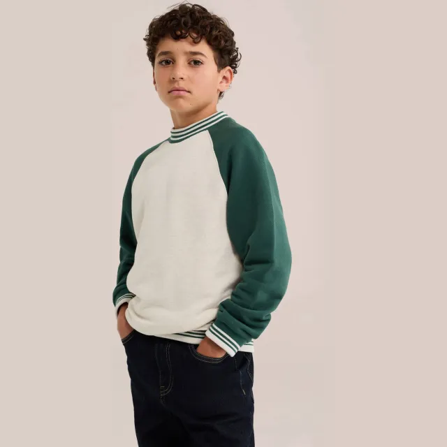 WE Fashion gemêleerde sweater - donkergroen