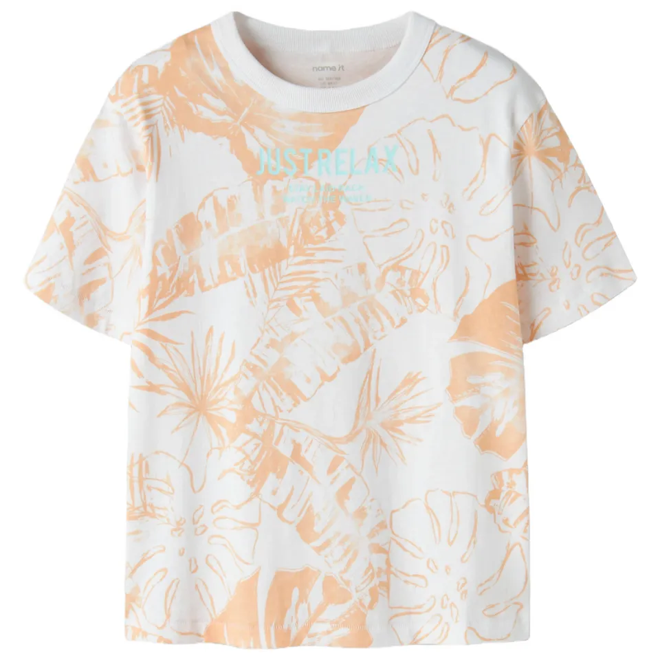 NAME IT T-shirt wit perzik Wit/perzik