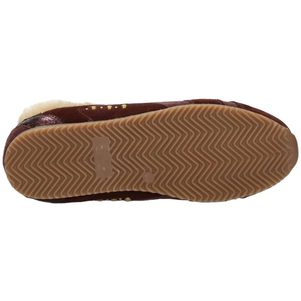 Haboob Tamara suède sneakers met studs - bordeaux, foto 3