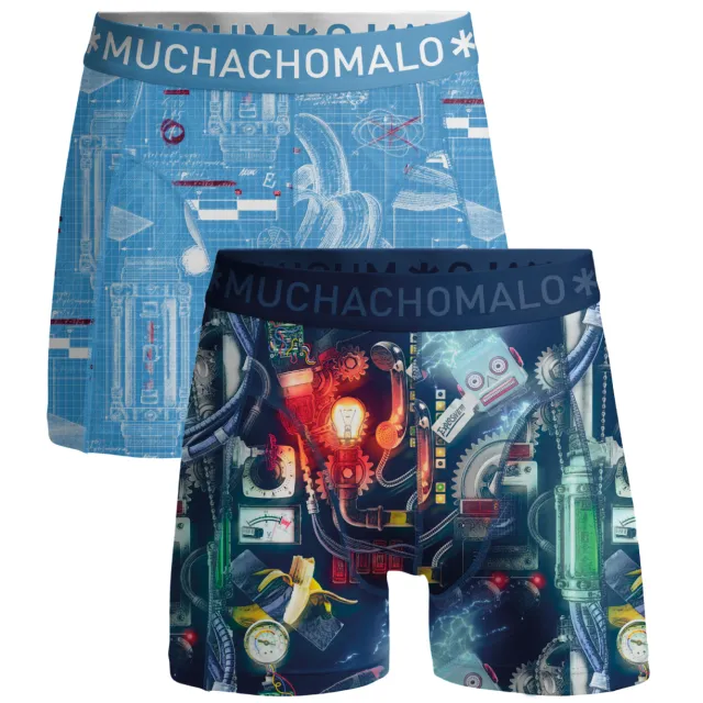 Muchachomalo Heren 2-pack Boxerhorts Blueprint Veelkleurig