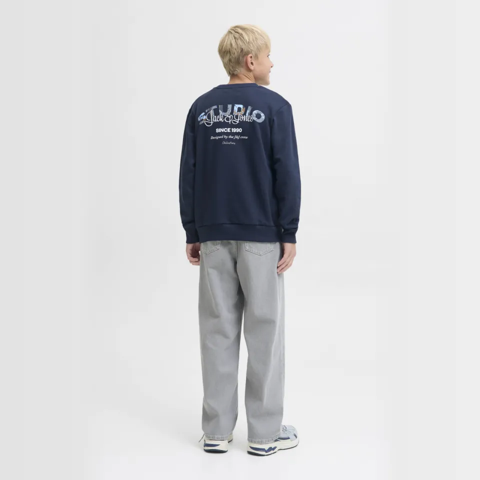 Jack & Jones JUNIOR sweater met backprint donkerblauw, foto 4