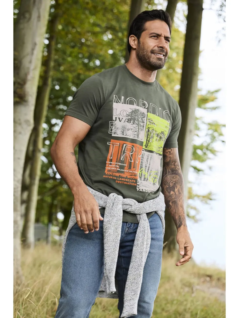 Jan Vanderstorm T-shirt olijfgroen, foto 4