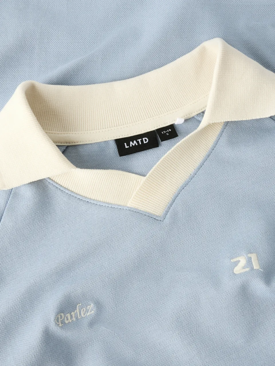 LMTD polo lichtblauw Jongens Katoen Polokraag Effen lichtblauw/offwhite, foto 4