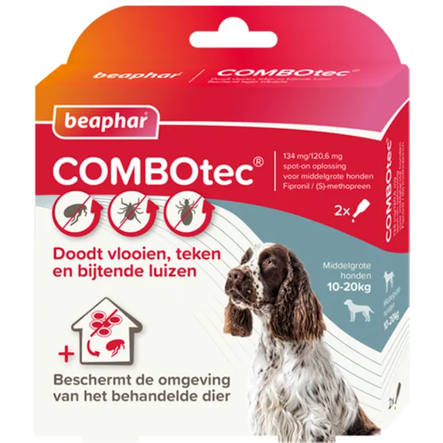 Beaphar Combotec Anti Vlooien en Teken Druppels Hond 10-20 kg 2 pipetten