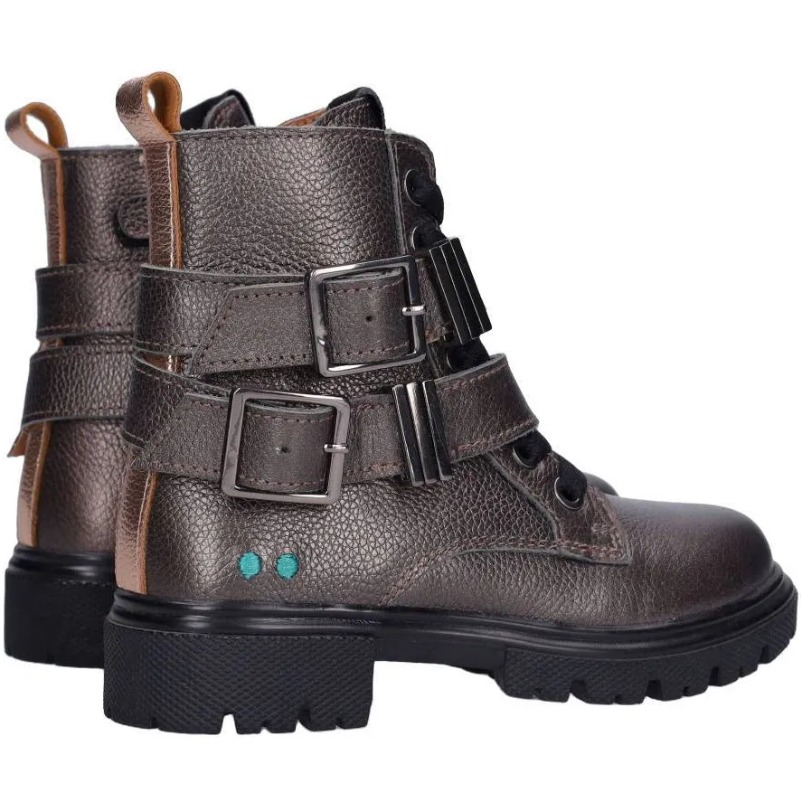 BunniesJR suède enkelboots met profielzool - zilver, foto 2