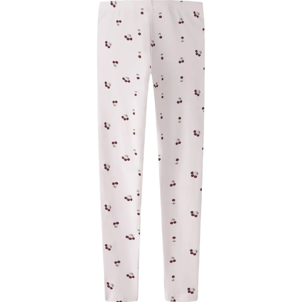 NAME IT slim legging roze met kersenprint