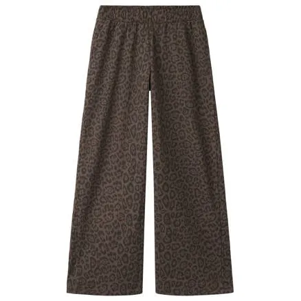 NAME IT KIDS casual broek met panterprint - donkerbruin Meisjes Polyester