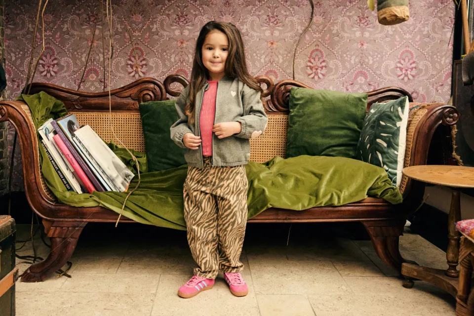 Daily7 barrel jeans met dierenprint - zand