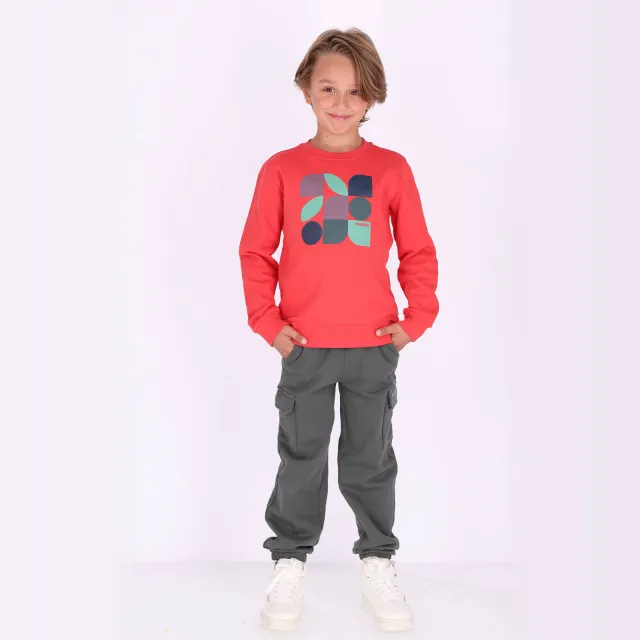 B.Nosy rechtvallende sweater met print - rood