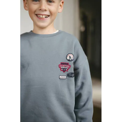 LEVV sweater met borduursels - blauw, foto 5