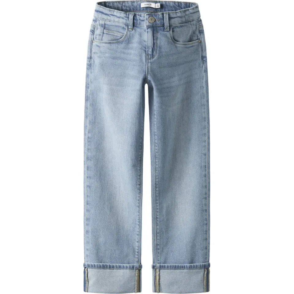 NAME IT KIDS straight leg jeans light blue denim, foto 3