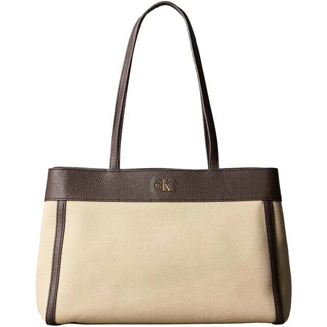 Calvin Klein Ck Canvas Medium Tote shopper beige Groen