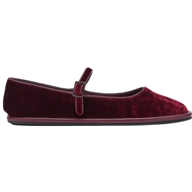 Mango TEEN fluwelen ballerina's - donkerrood