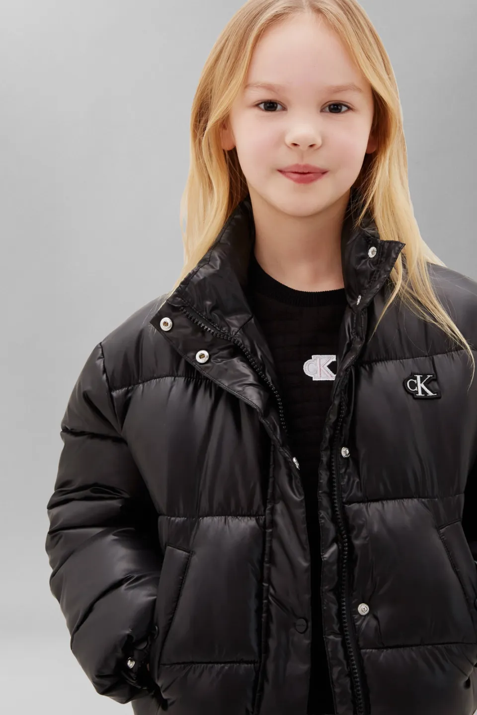 Calvin Klein gewatteerde winterjas met opstaande kraag zwart, foto 5