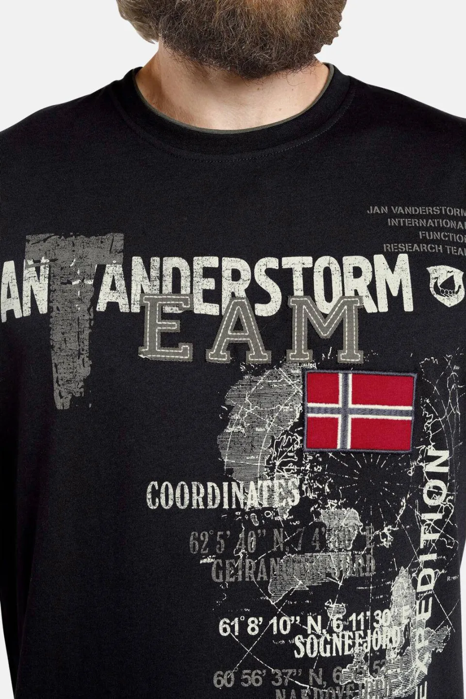 Jan Vanderstorm Sölve T-shirt zwart, foto 5