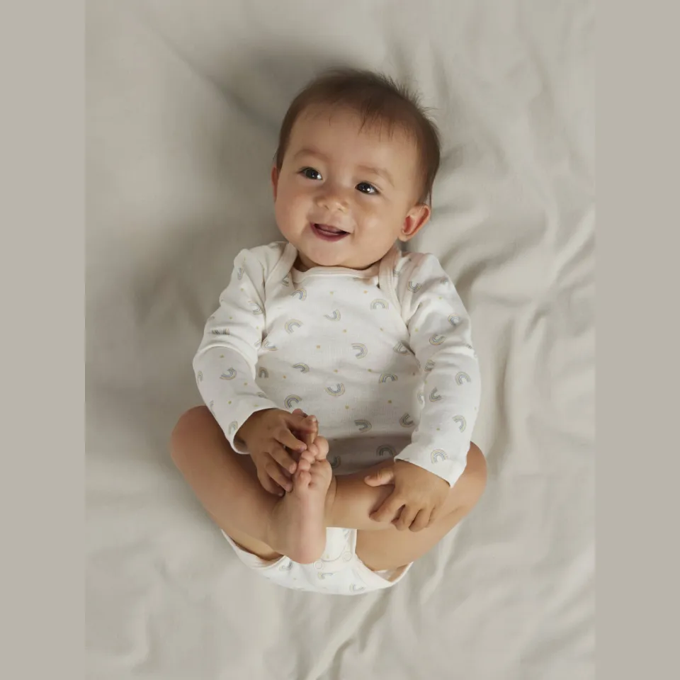 NAME IT BABY romper - offwhite/roze/groen (set van 3)
