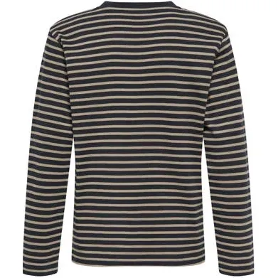 Only & Sons junior gestreepte longsleeve donkerblauw donkerblauw/beige, foto 2