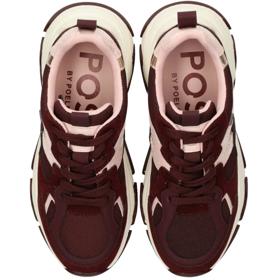 POSH by Poelman Gigi chunky sneakers - aubergine/lichtroze, foto 4