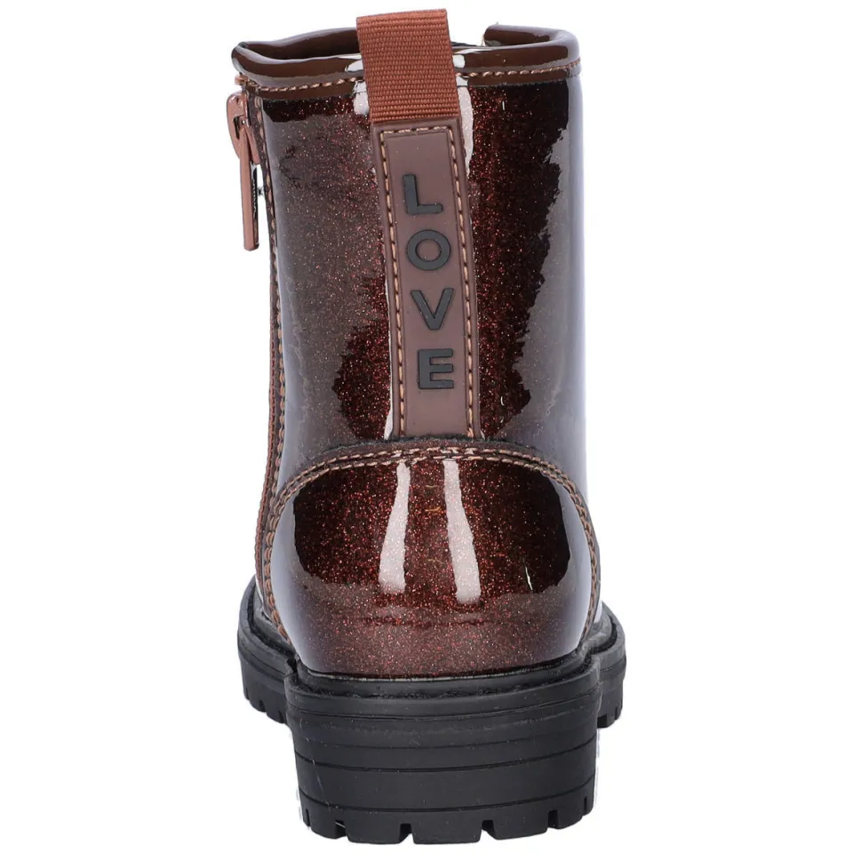 Nelson Kids lakleren enkelboots met glitters en profielzool - bruin, foto 7