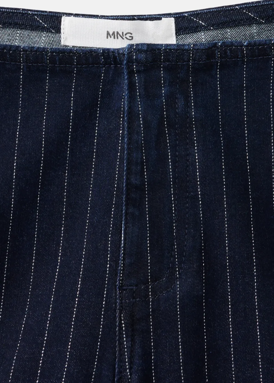 Mango TEEN wide leg jeans met krijtstreep - donkerblauw, foto 5