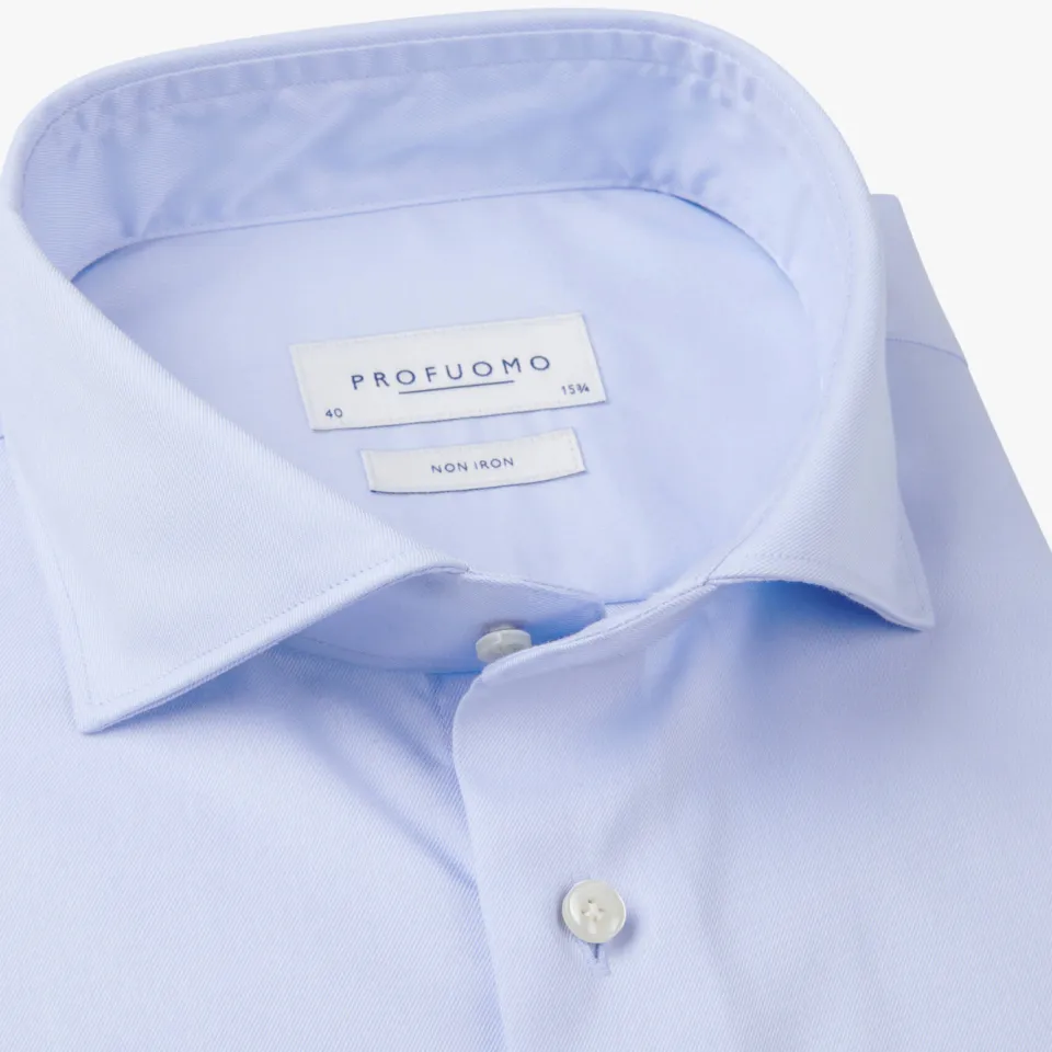 Profuomo slim zakelijk overhemd lichtblauw blauw, foto 3