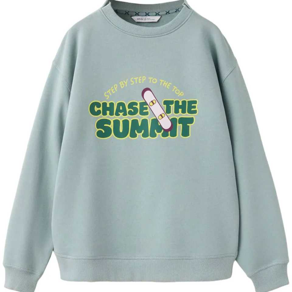 Mango Kids sweater met print - turquoise, foto 2