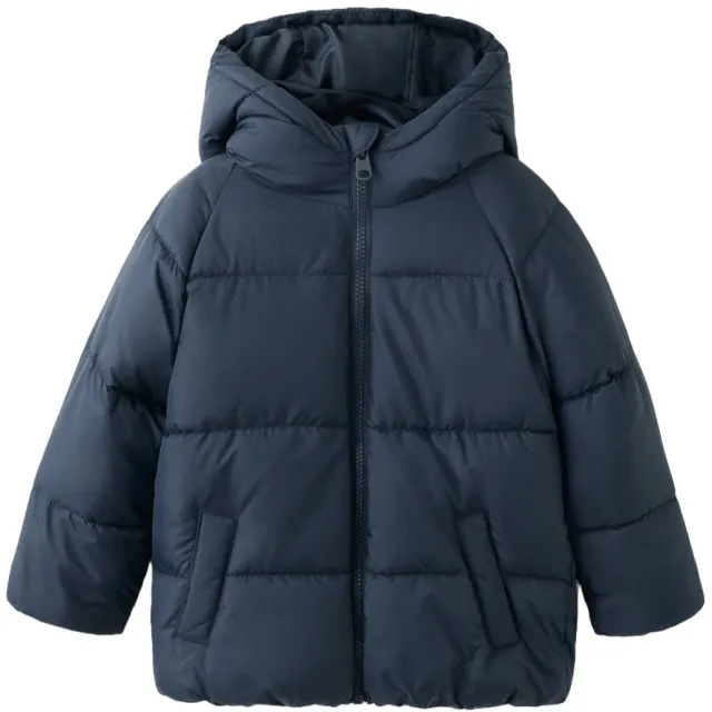 Mango gewatteerde winterjas marineblauw