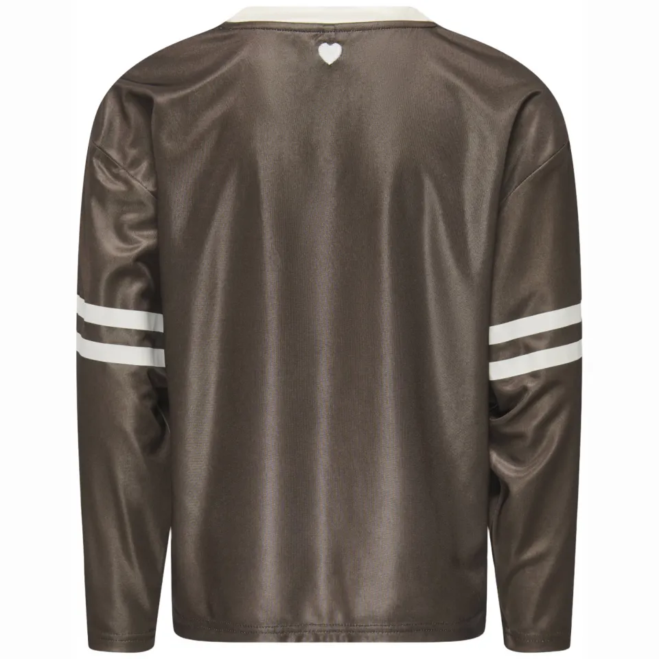 Only longsleeve met print donkerbruin, foto 3
