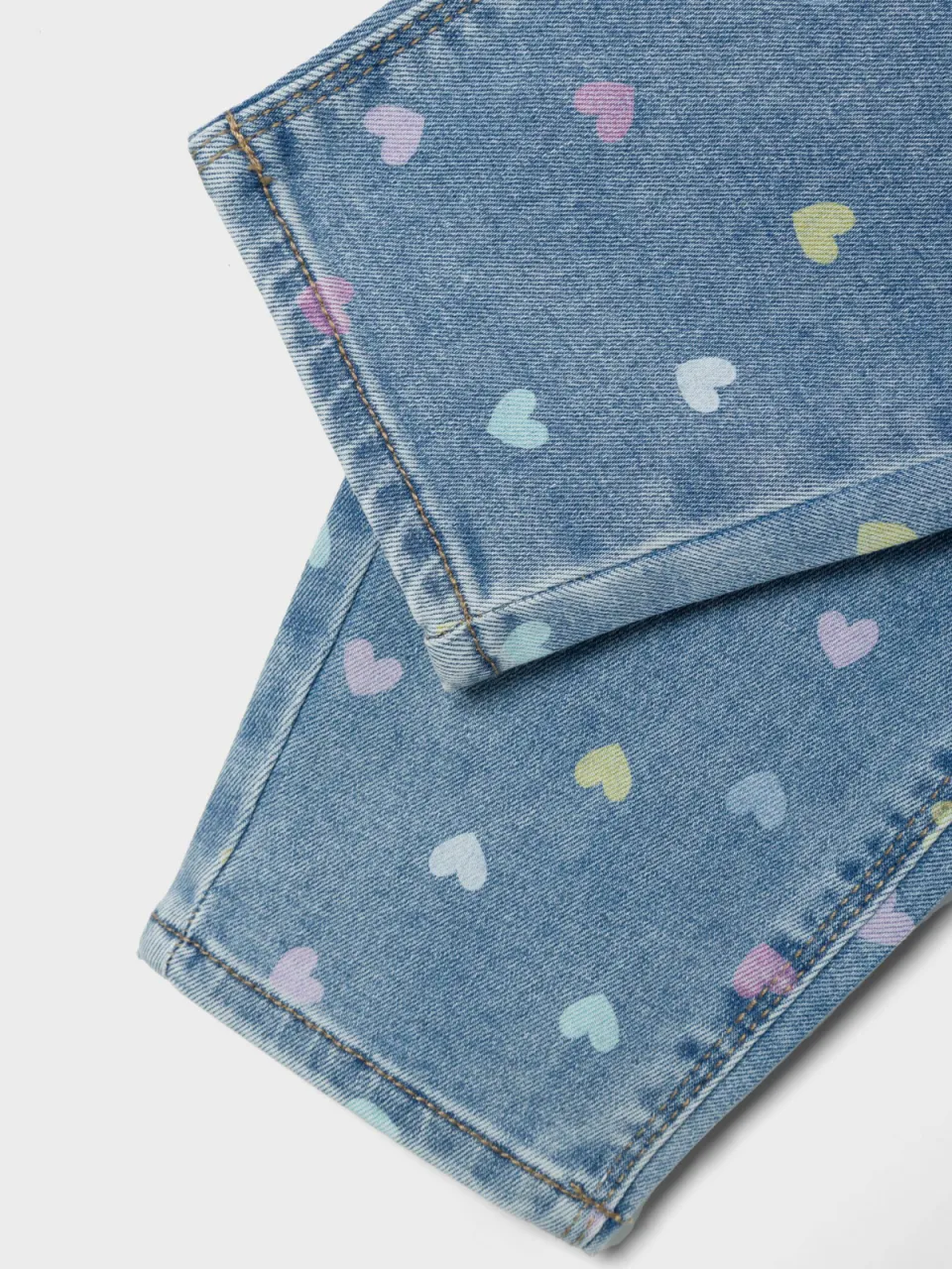 NAME IT MINI mom jeans NMFBELLA met hartjes medium blue denim, foto 7