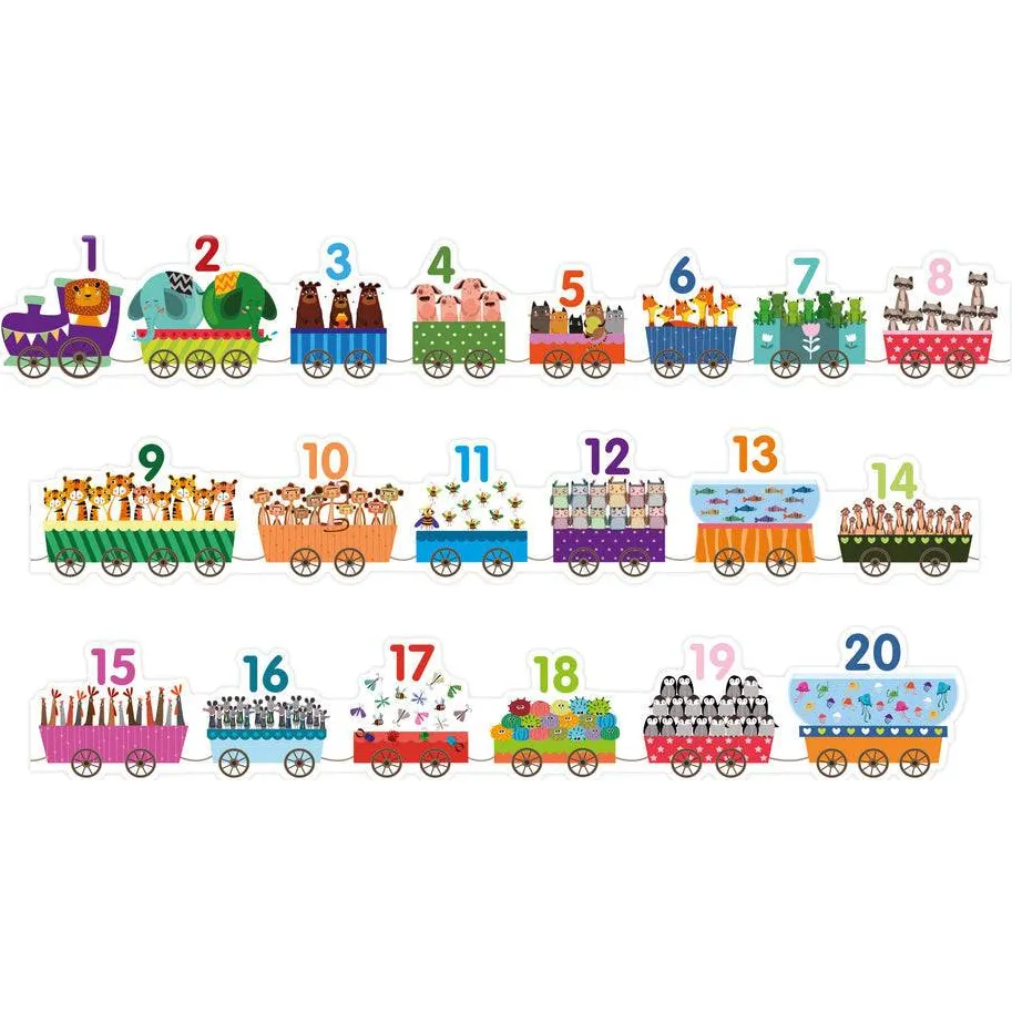 Barbo Toys Dieren puzzel trein -123 Barbotoys (5870)