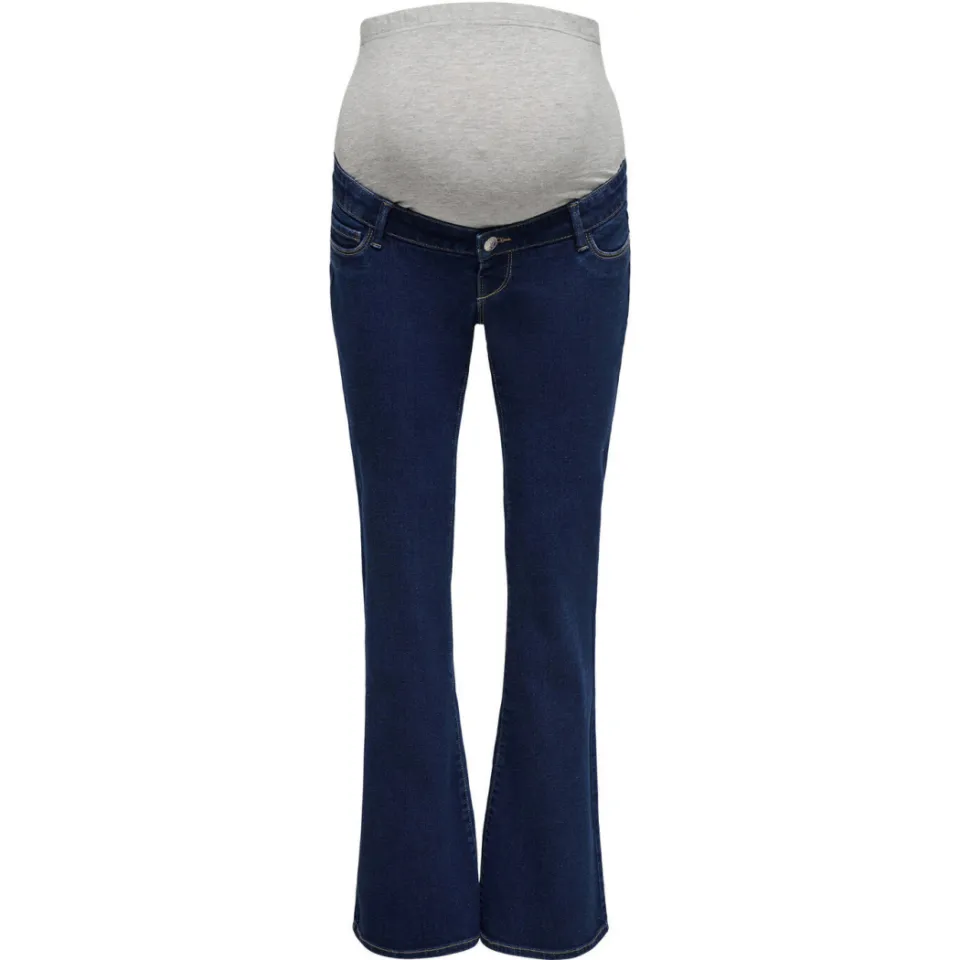 Only MATERNITY high waist zwangerschaps flared jeans dark blue denim, foto 2