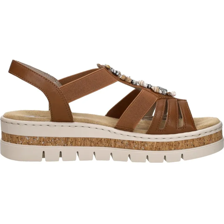 Rieker E1/2 sandalen cognac