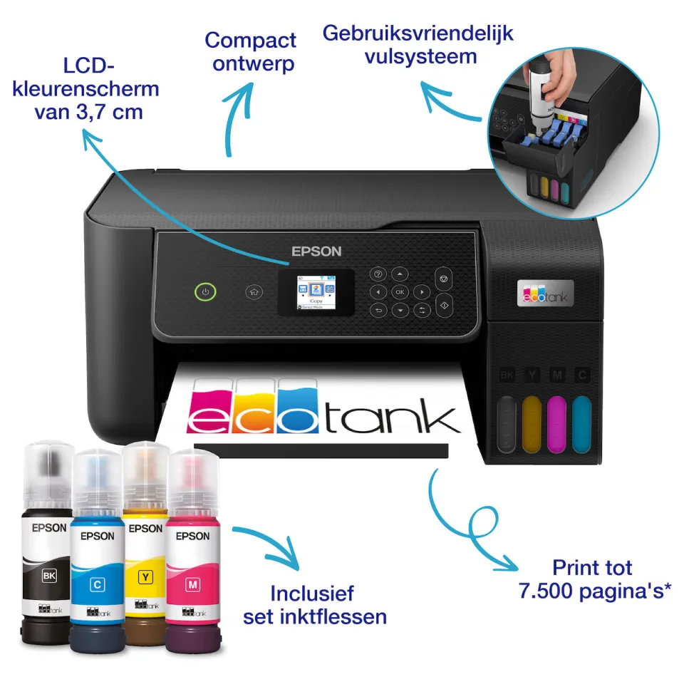 Epson EcoTank ET-2875 all-in-one printer zwart, foto 3