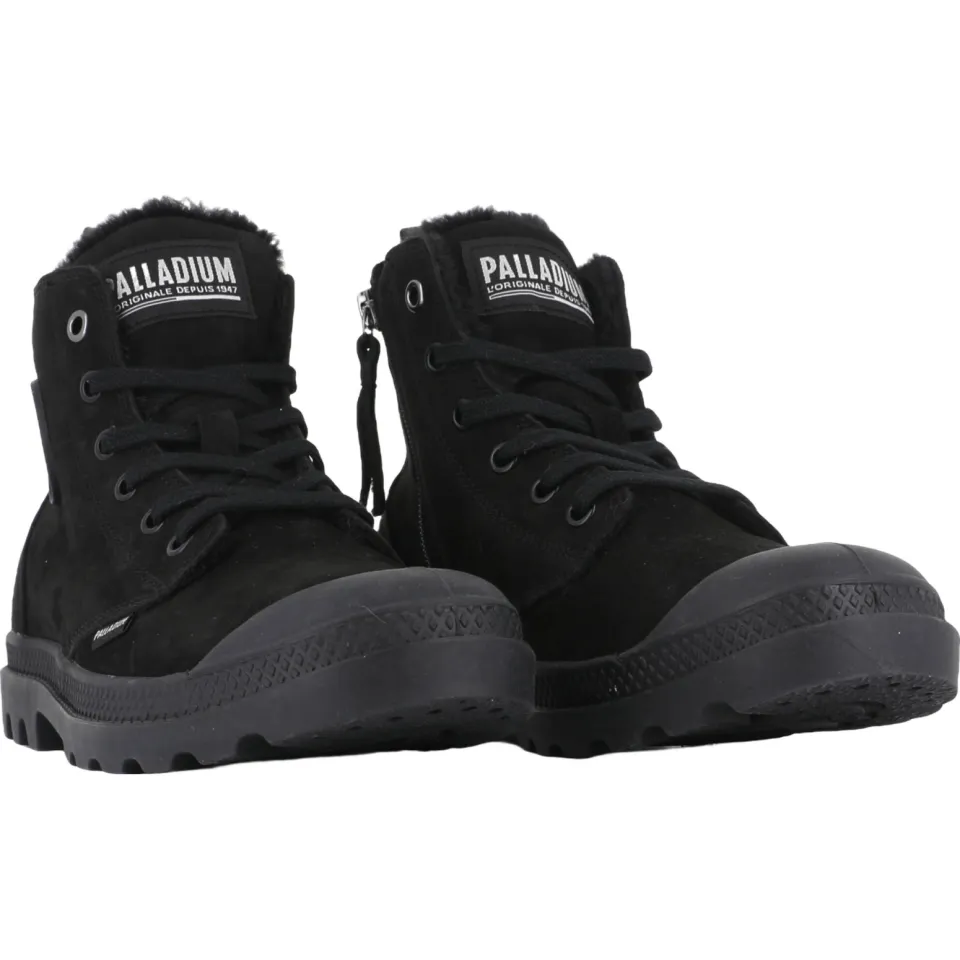 Palladium PAMPA HI ZIP WL leren sneakers met profielzool en logo - zwart, foto 7