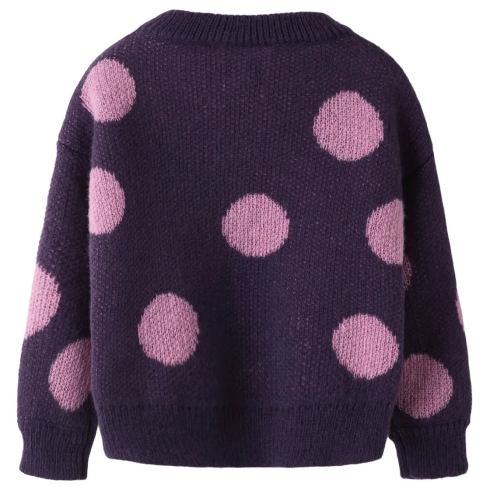 NAME IT MINI gebreide trui met stippen - paars/roze, foto 2