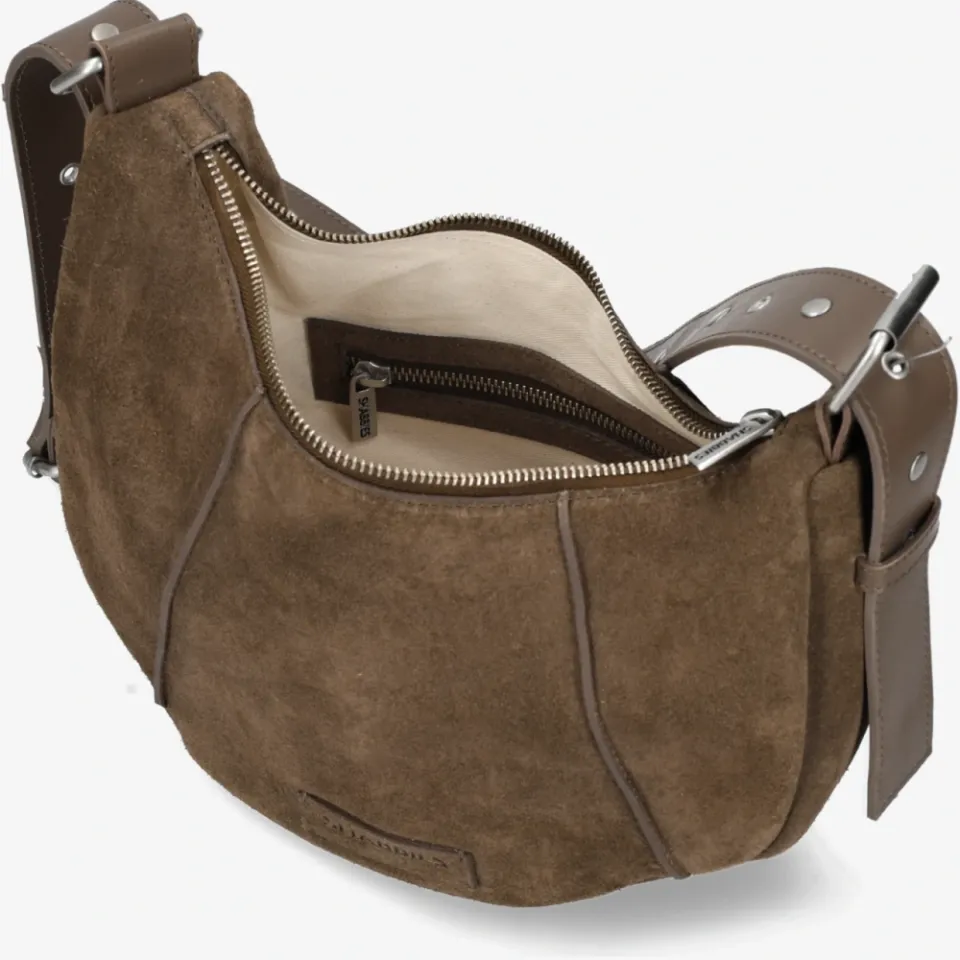 Shabbies Amsterdam PLATAMINI STUDS Shoulderbag Oiled Suede Taupe, foto 3