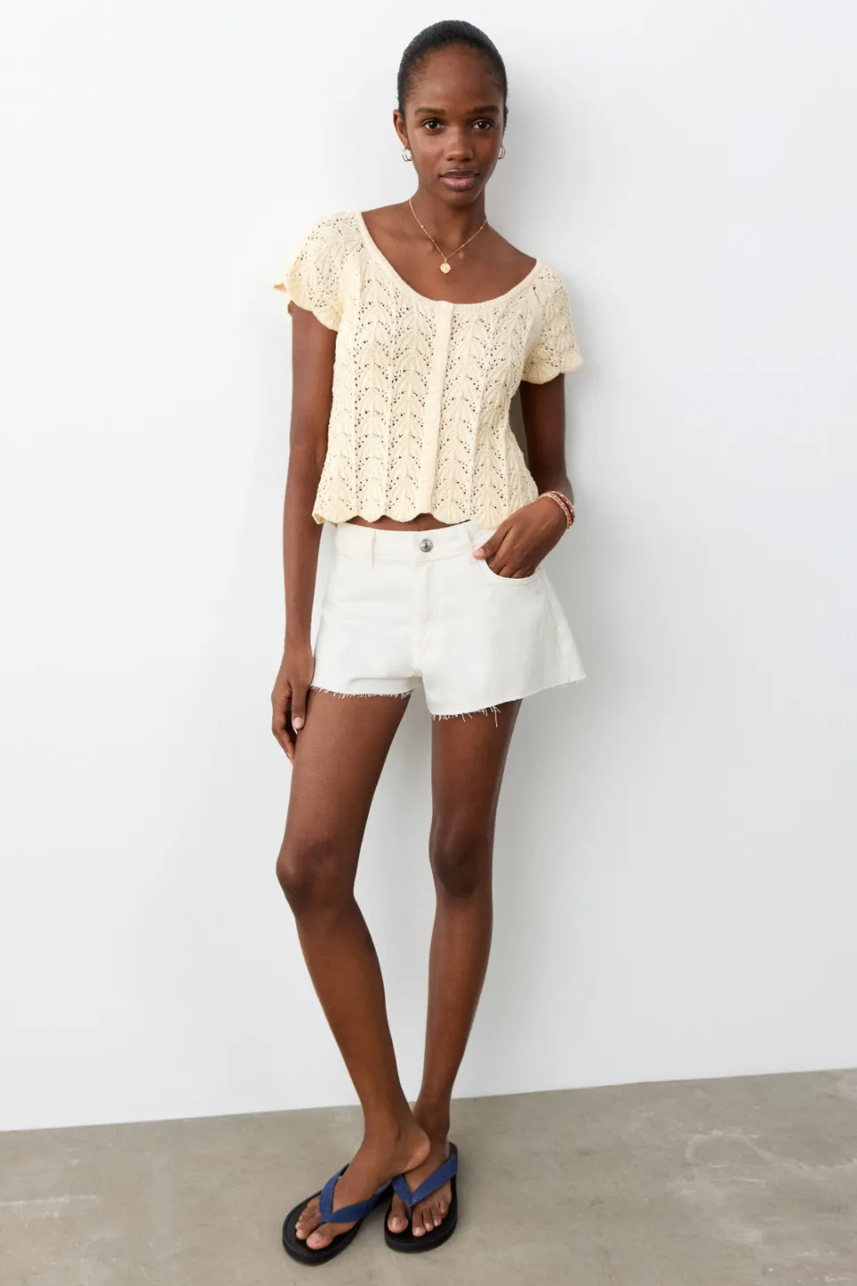 Mango Teen denim short wit, foto 3